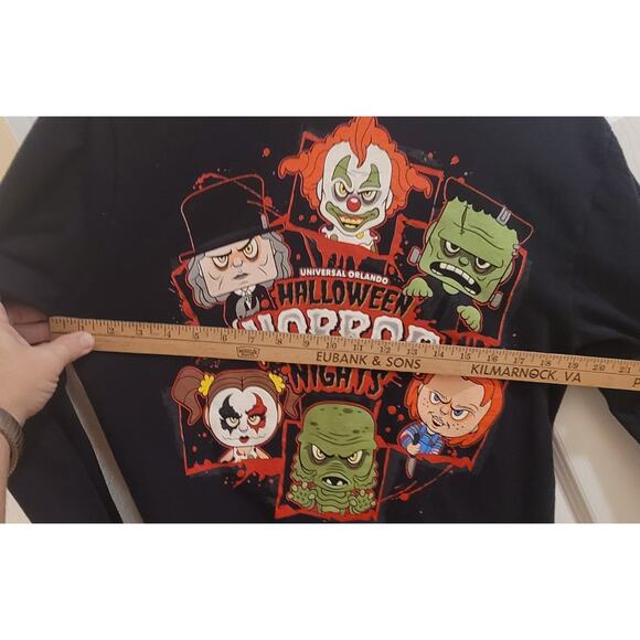 Universal Studios Halloween Horror Nights Screamer T shirt MEDIUM LS Black HHN - Picture 6 of 8